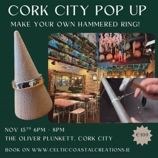 Cork Pop up - Make Your Own Silver Hammered Ring